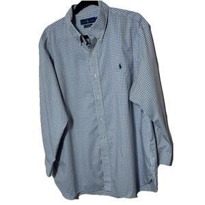 Ralph Lauren Men’s Button Down Shirt 17 1/2. / 32-33 Blue Plaid Corpcore Casual